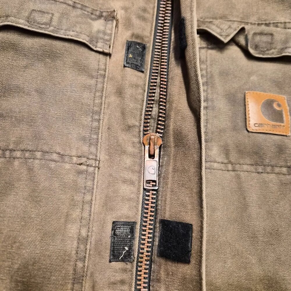 Vintage Carhartt C26 CHT Chore Coat Size 4XL Made In USA Duck Jacket Faded Brown - Picture 9 of 16